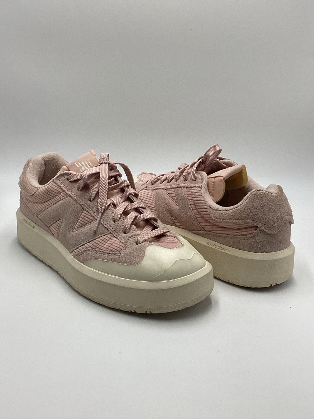 New Balance Men’s Blush Pink Suede Corduroy Platform Sneakers